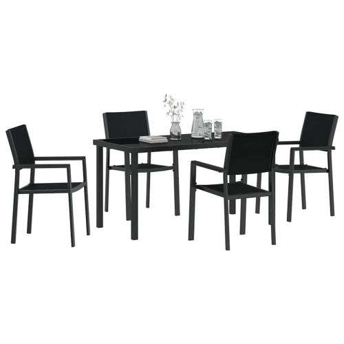 Комплект за хранене в градината 5 pcs Черно