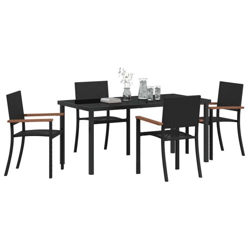 Комплект за хранене в градината 5 pcs Черно