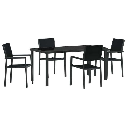 Комплект за хранене в градината 5 pcs Черно