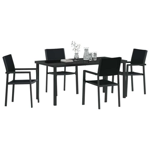 Комплект за хранене в градината 5 pcs Черно