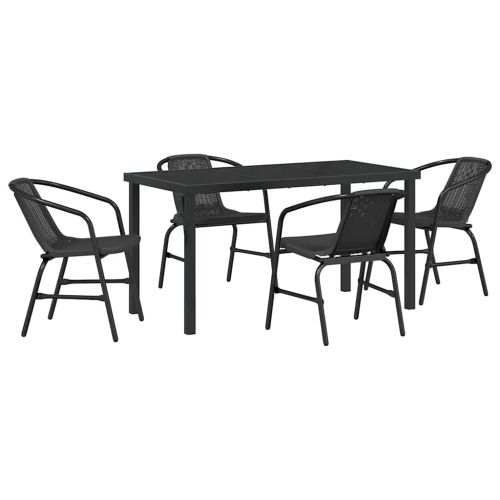 Комплект за хранене в градината 5 pcs Черно