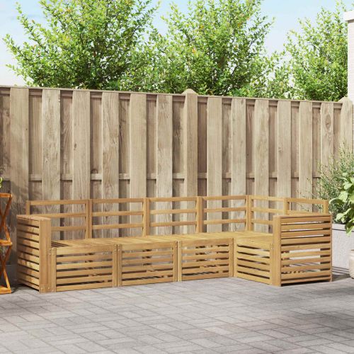 Комплект дивани за открито 5 pcs Бяло 251 x 132,5 x 73 см