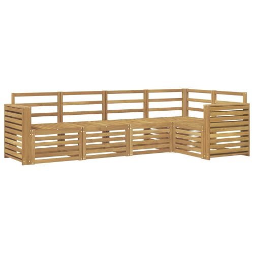 Комплект дивани за открито 5 pcs Бяло 251 x 132,5 x 73 см