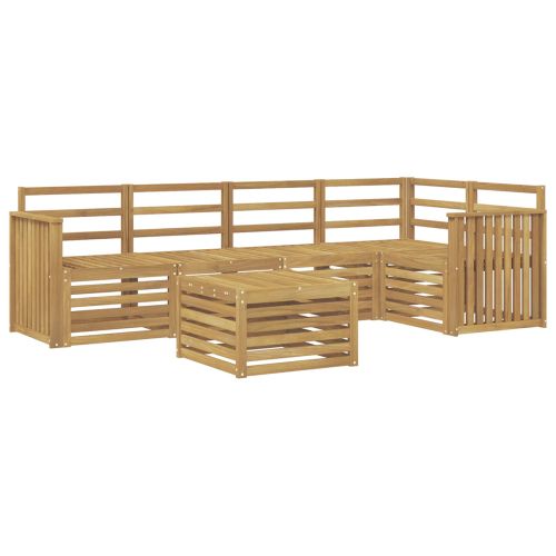 Комплект дивани за открито 6 pcs Бяло 59 x 59 x 37 см