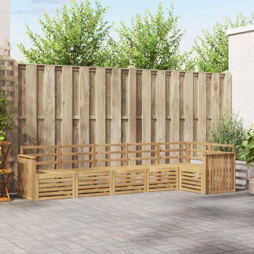 Комплект дивани за открито 6 pcs Бяло 306 x 128,5 x 73 см
