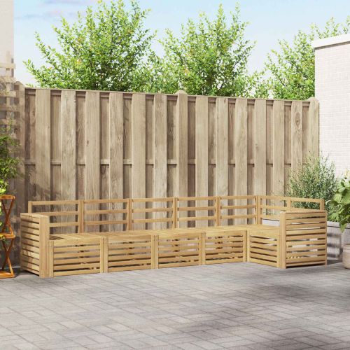 Комплект дивани за открито 6 pcs Бяло 310 x 132,5 x 73 см