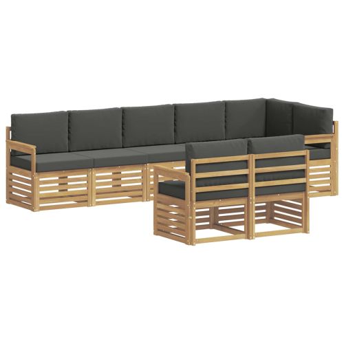 Комплект дивани за открито 8 pcs Бяло и антрацит