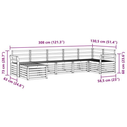 Комплект дивани за открито 7 pcs Бяло