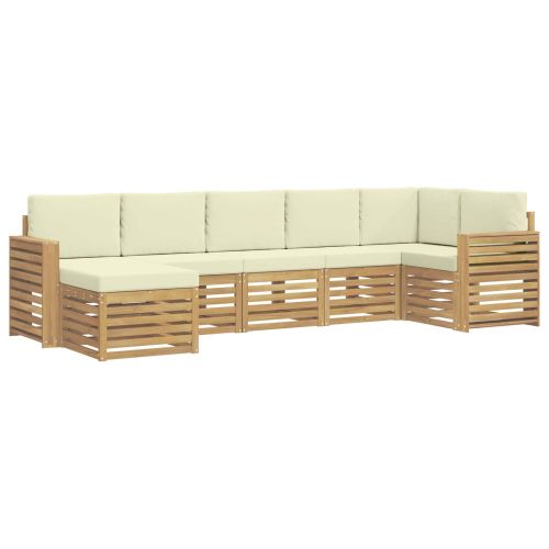 Комплект дивани за открито 7 pcs Бяло и кремаво
