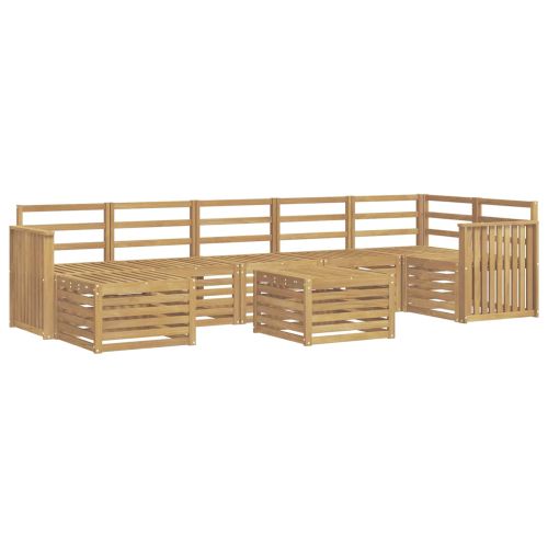 Комплект дивани за открито 8 pcs Бяло 59 x 59 x 37 см