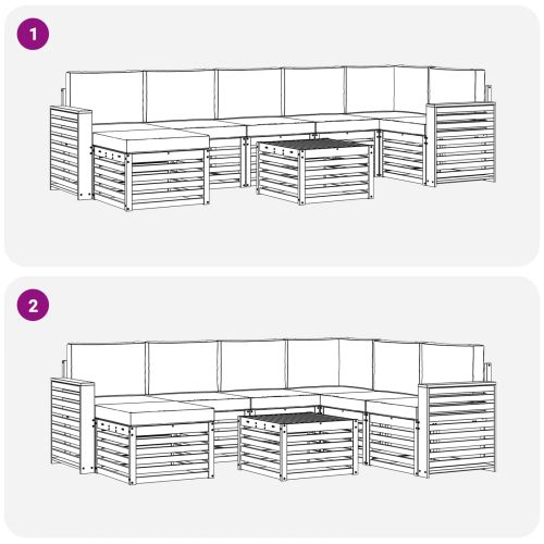 Комплект дивани за открито 8 pcs Бяло и антрацит