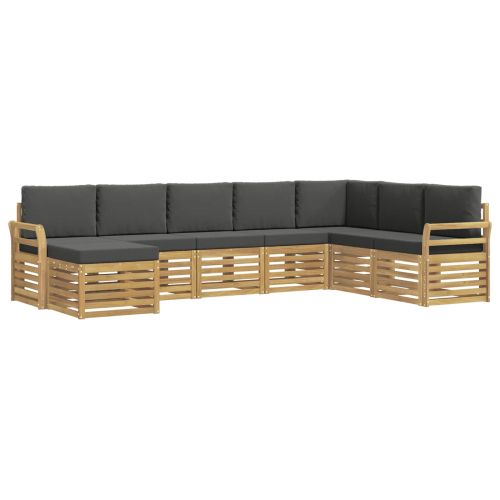 Комплект дивани за открито 8 pcs Бяло и антрацит