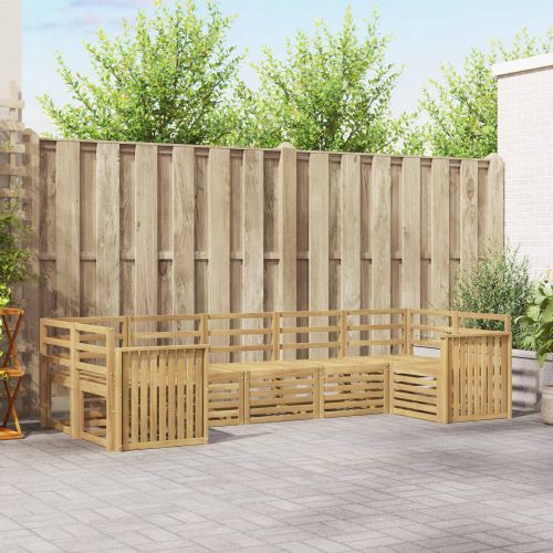 Комплект дивани за открито 7 pcs Бяло 304 x 128,5 x 73 см