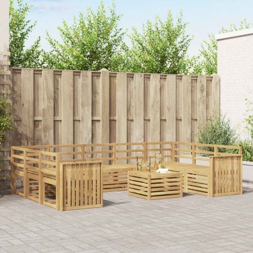 Комплект дивани за открито 10 pcs Бяло 59 x 59 x 37 см