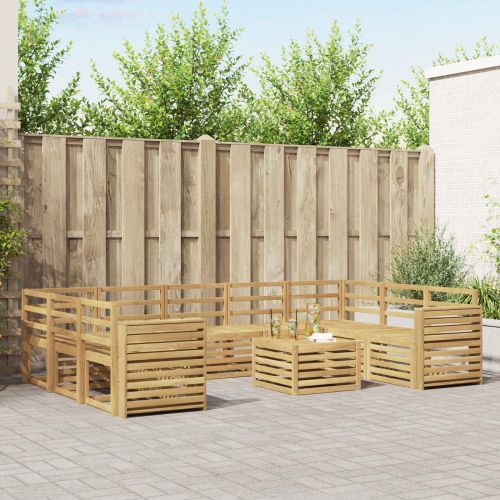 Комплект дивани за открито 10 pcs Бяло 59 x 59 x 37 см