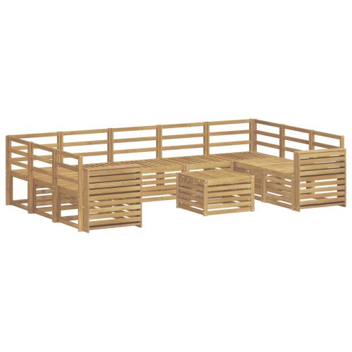Комплект дивани за открито 10 pcs Бяло 59 x 59 x 37 см