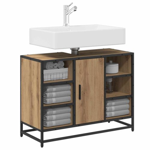 Шкаф за баня Дъб 80 x 33 x 60 см Инженерна дървесина