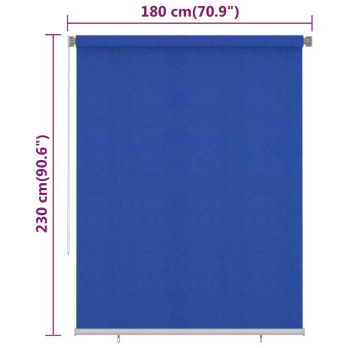 Външна ролетна щора, 185(Ш)x230(В) см, синя, HDPE