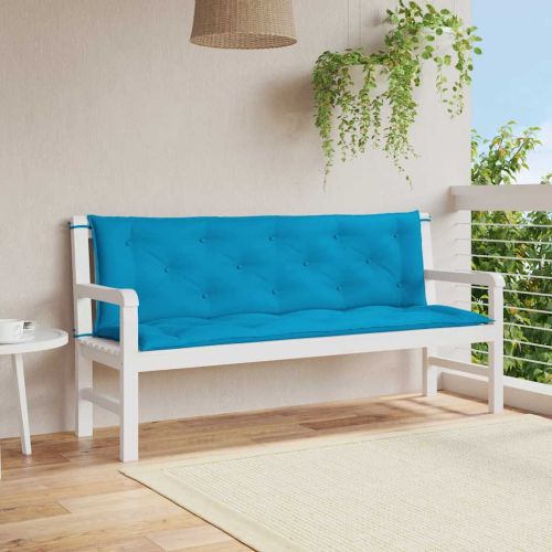 Възглавница за пейка светлосиня 150x(50+50)x7 см оксфорд плат
