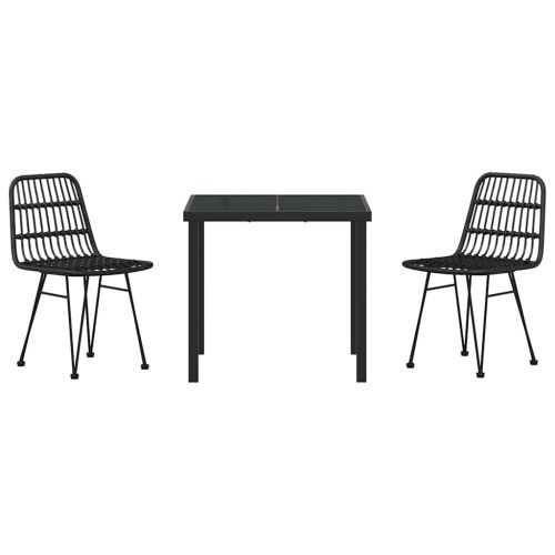 Комплект за хранене в градината 3 pcs Черно
