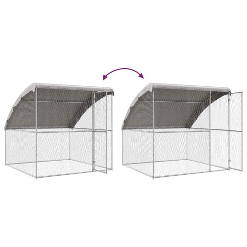 Клетка за пилета 2 pcs Сребрист 400 x 200 x 200 см Стомана и PE