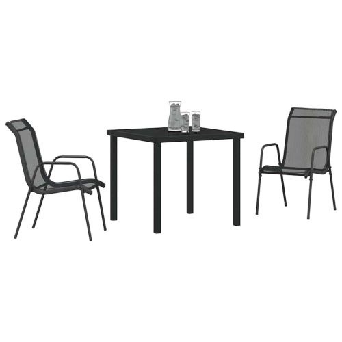 Комплект за хранене в градината 3 pcs Черно