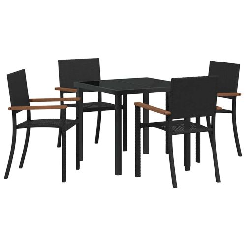 Комплект за хранене в градината 5 pcs Черно