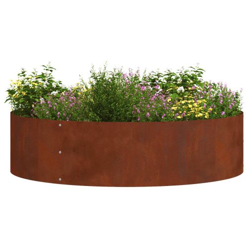 Пръстен за саксия Кафяво 80 x 80 x 20 cm Патинираща стомана