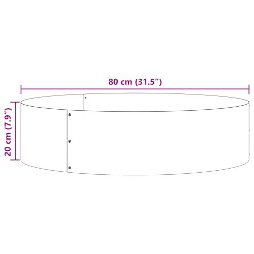 Пръстен за саксия Кафяво 80 x 80 x 20 cm Патинираща стомана