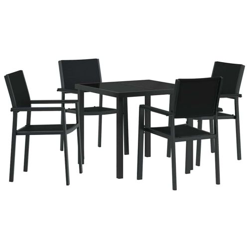 Комплект за хранене в градината 5 pcs Черно