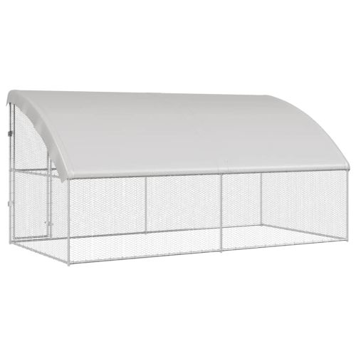 Клетка за пилета 2 бр. Сребристо 400 x 200 x 200 см