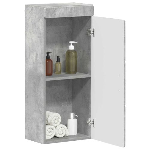 Банен стенен шкаф с рафт TULUM Циментено сиво 37 x 24,5 x 86 см
