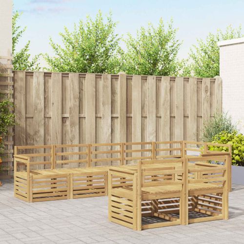 Комплект дивани за открито 8 pcs Бяло 306 x 128,5 x 73 см