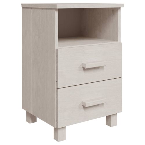 Нощно шкафче HAMAR, бяло, 40x35x62 см, борово дърво масив