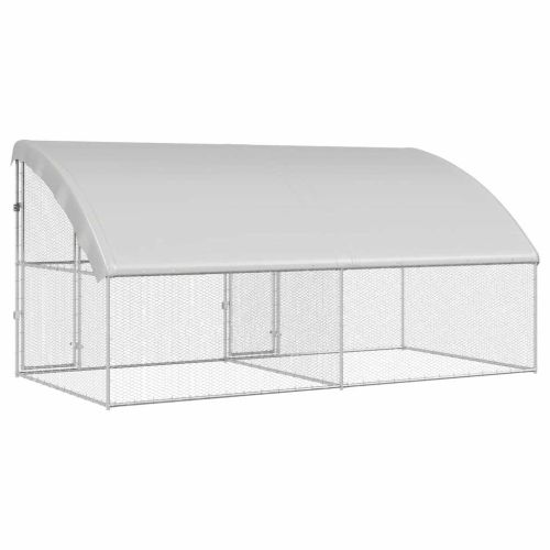 Клетка за пилета 2 бр. Сребристо 400 x 200 x 200 см