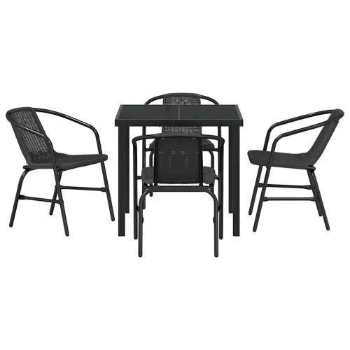 Комплект за хранене в градината 5 pcs Черно