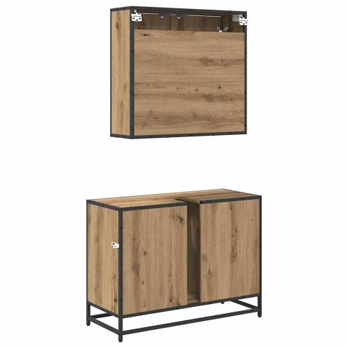 Комплект мебели за баня 2 бр. Дъб 80 x 33 x 60 см