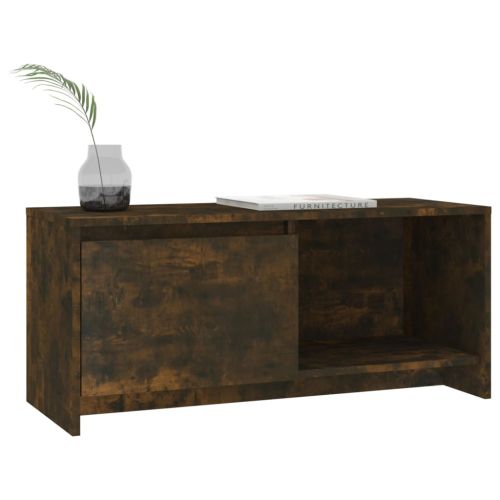 ТВ шкаф, опушен дъб, 90x35x40 см, инженерно дърво