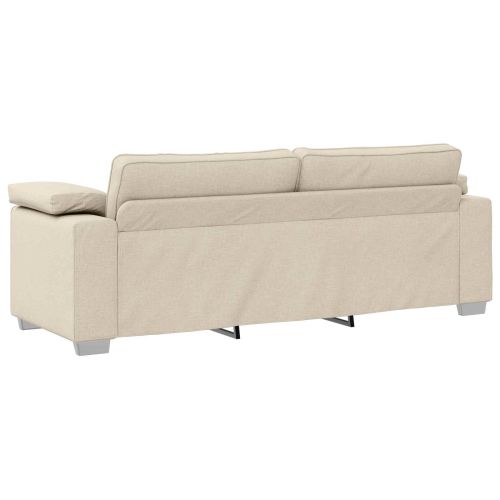 Диван 2 pcs Бежово 219 x 80 x 82 см Ленена смесена тъкан