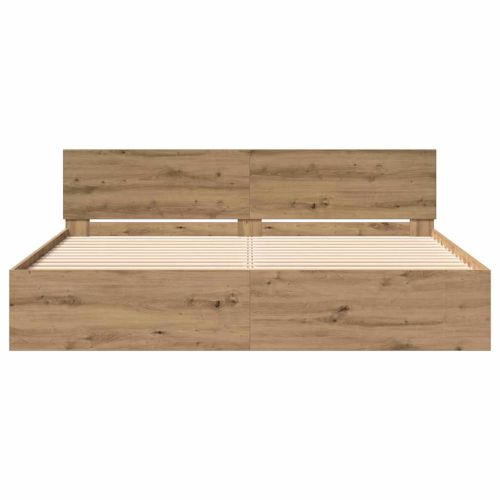 Леглова рамка с табла с таблото Дъб артизан 203 x 185 x 70 см