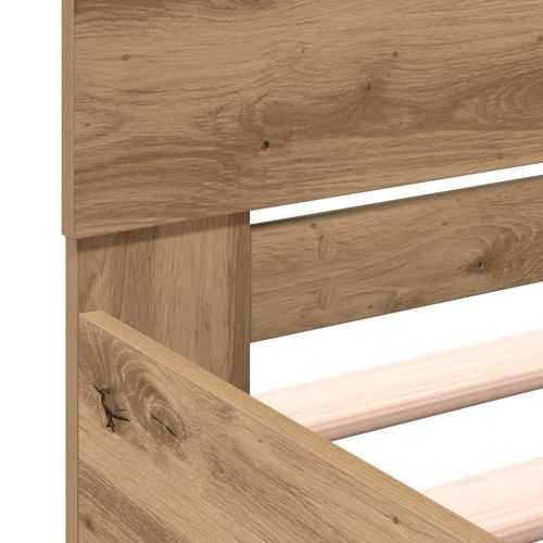 Леглова рамка с табла с таблото Дъб артизан 203 x 185 x 70 см