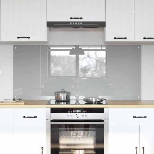 Кухненски гръб 2 pcs Светлосиво 70 x 60 cm закалено стъкло