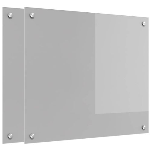 Кухненски гръб 2 pcs Светлосиво 70 x 60 cm закалено стъкло