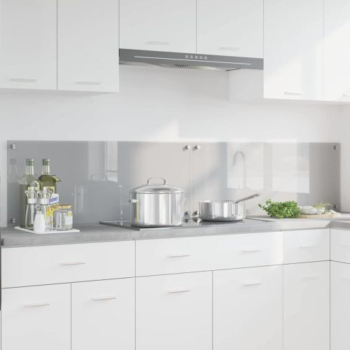 Кухненски гръб 2 pcs Светлосиво 100 x 40 cm закалено стъкло