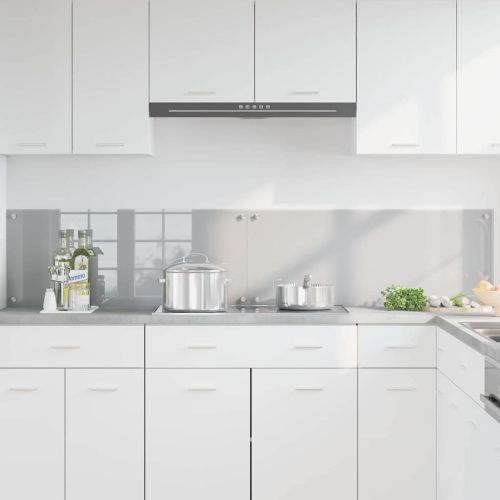 Кухненски гръб 2 pcs Светлосиво 100 x 40 cm закалено стъкло