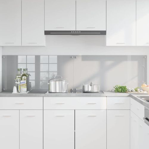 Кухненски гръб 2 pcs Светлосиво 100 x 50 cm закалено стъкло