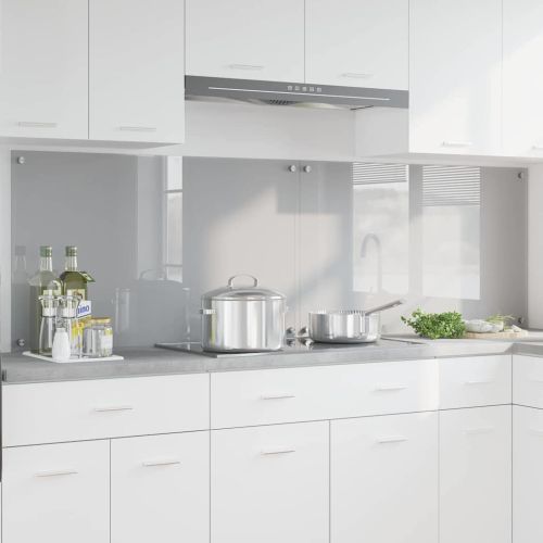 Кухненски гръб 2 pcs Светлосиво 100 x 60 cm закалено стъкло
