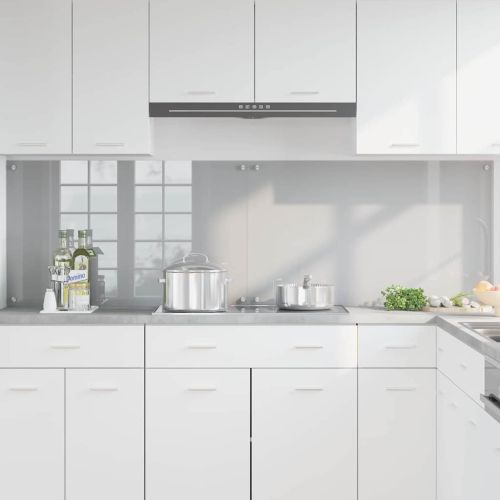 Кухненски гръб 2 pcs Светлосиво 100 x 60 cm закалено стъкло