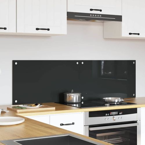 Кухненски гръб 2 pcs Тъмен сив 70 x 40 cm закалено стъкло