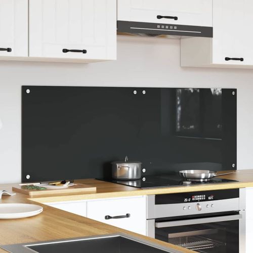 Кухненски гръб 2 pcs Тъмен сив 70 x 50 cm закалено стъкло